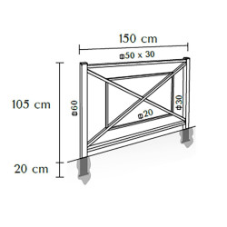 Barrière métallique Bastille, dimensions Barrière métallique Bastille, dimensions