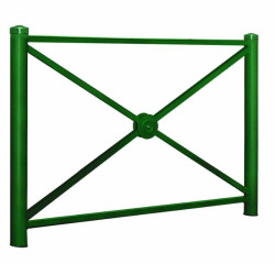 Barrière de ville métallique en acier peint en vert