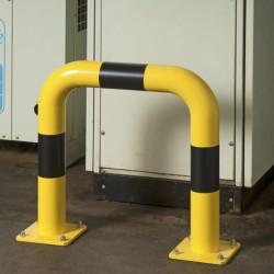 Arceau de sécurité en acier jaune et noir de 60 cm de long