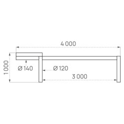 Dimensions de la barrière levante Turin en bois
